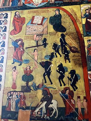 Wall paintings at St Nicholas Church in Budesti Josani