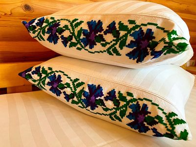 Hand made embroidery decorations in Breb hotel