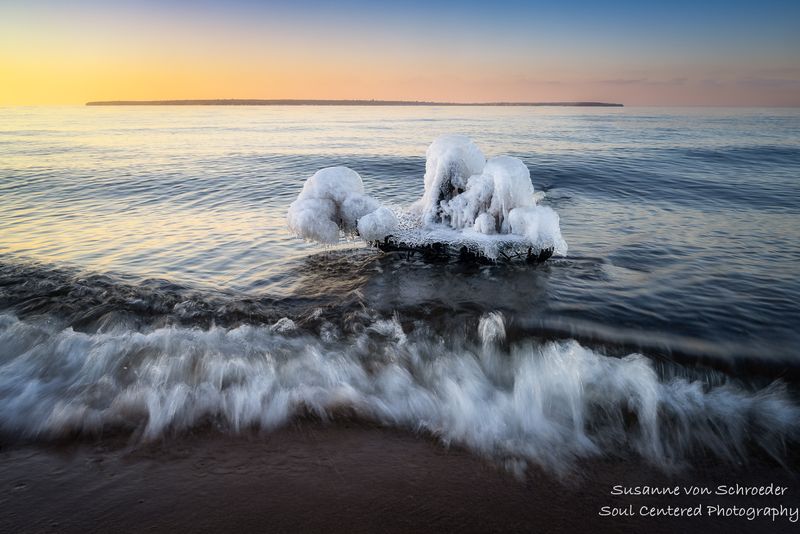 Ice Creature at Lake Superiors south shore 