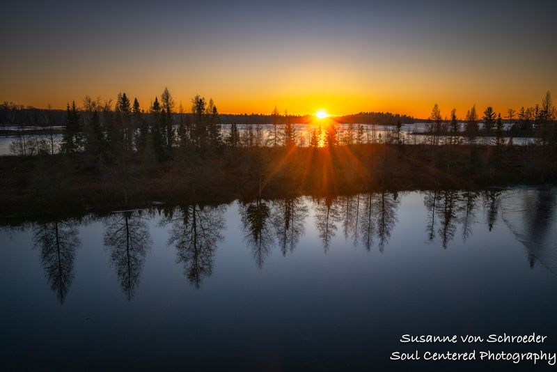 Sunset behind a bog, Chippewa Flowage