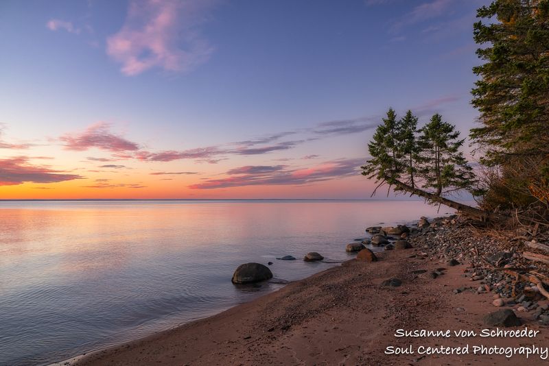 Lake Superior, blue hour, Herbster, WI 