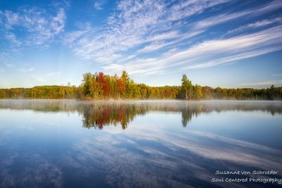 Fall colors at Audie Lake, reflections 2