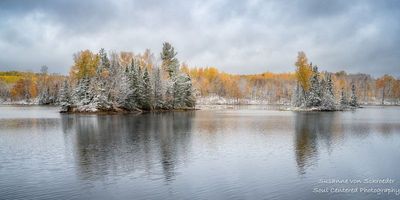 First snow fall of the season, Audie Lake 4