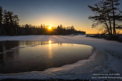Sunset at Lake Superior's south shore 