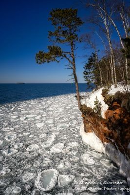 Lake Superior with pancake ice, south shore