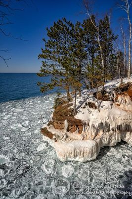 Pancake ice, Lake Superior,  south shore 2