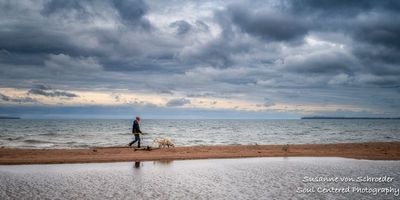 Dog Walking , Lake Superior beach