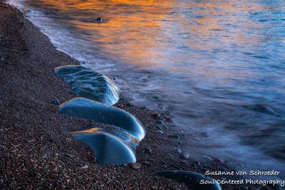 Lake Superior with rock, sunset 3