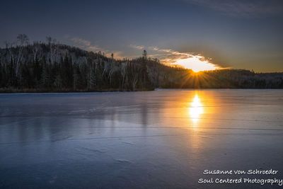 Blue ice at sunrise 