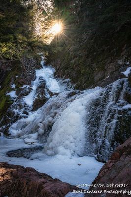 Morgan Falls with sun star