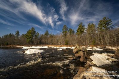  Flambeau river with ice and clouds