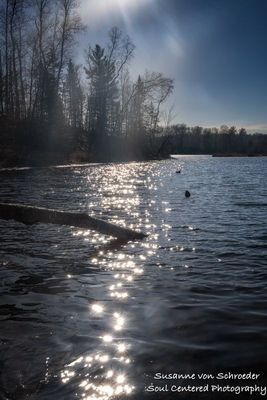 Sparkles on water, Audie Lake