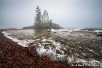 Foggy day at the Tombolo, Lake Superior 2