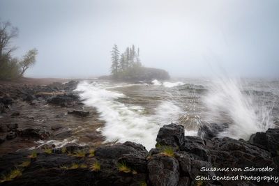 Foggy day at the Tombolo, Lake Superior 3