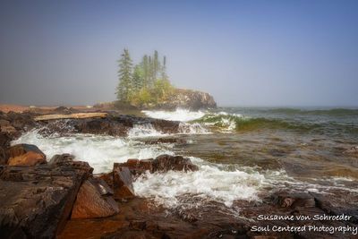 Foggy day at the Tombolo, Lake Superior 4