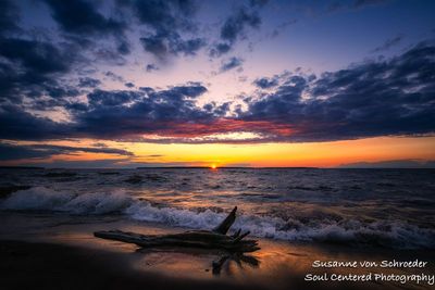 Lake Superior sunset with driftwood 4
