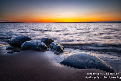 Lake Superior shoreline, blue hour