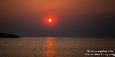 Red sunrise, north shore of Lake Superior 3