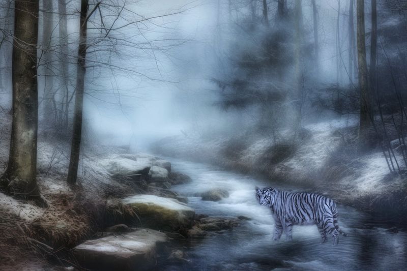 White Tiger in the Creek…