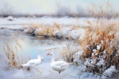 Geese at the Icy Pond….