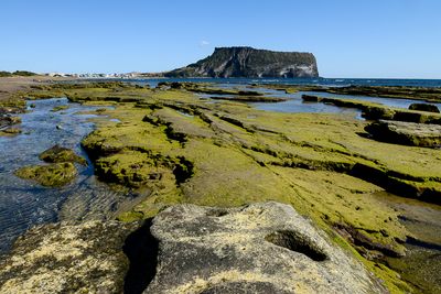 Seongsan Beach with Seongsan Ilchulbong behind, Jeju Island