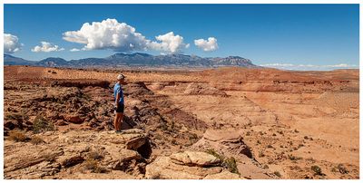 Overlooking Poison Spring Canyon and the Henry Mountains