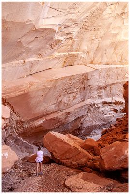 Navigating through the boulders
