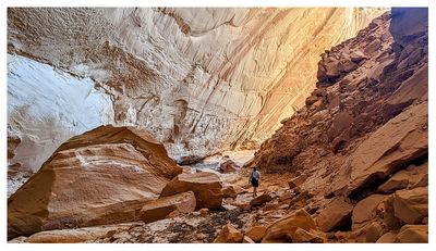 The alcove and rock pile were immense