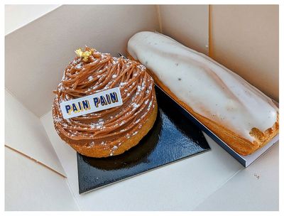 Mont Blanc and eclair from Pain Pain