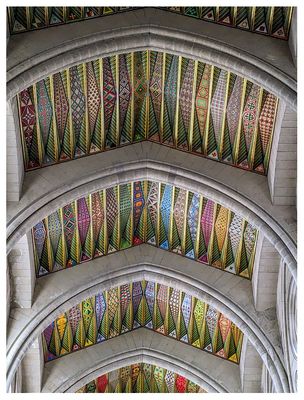 Almudena Cathedral's colorful nave vault