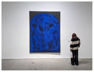 Reina Sofia: Blue Paint with Circle Arc by Antoni Tpies