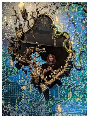 Serpentine Jungle Mirror and Meadow in the Midnight Wallpaper by David Wiseman