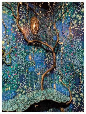 Weeping Cherry Tree with Turkeytail Console and Pendant by David Wisemanh