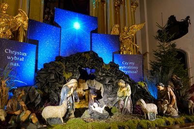 Nativity Scene At Church Of The Holy Cross