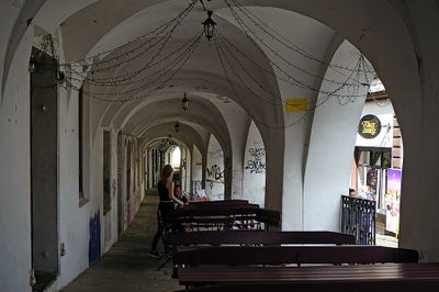 Old Town Street With Arcades