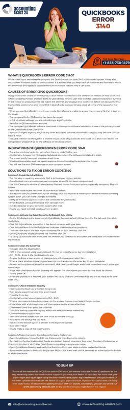 Decisive Steps for Fixing the QuickBooks Error Code 3140