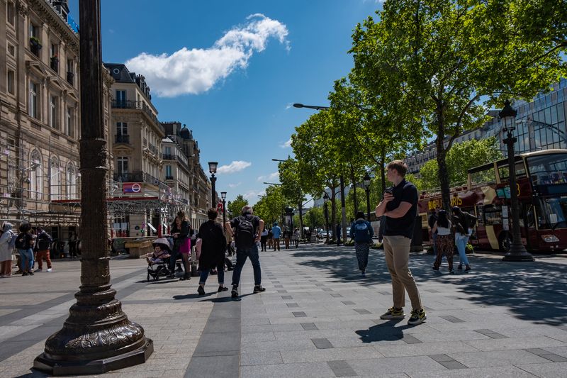 Last day was clear and warm we walked along the Champs Elysees
