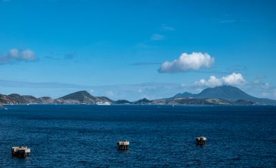 Nevis Island in the background