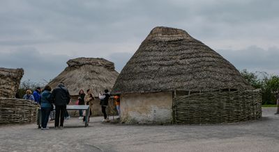 And the ancient builders lived in huts like this