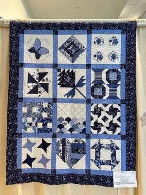 Quilt 267 by Clamshell Block of the Month Committee - Delft Blue