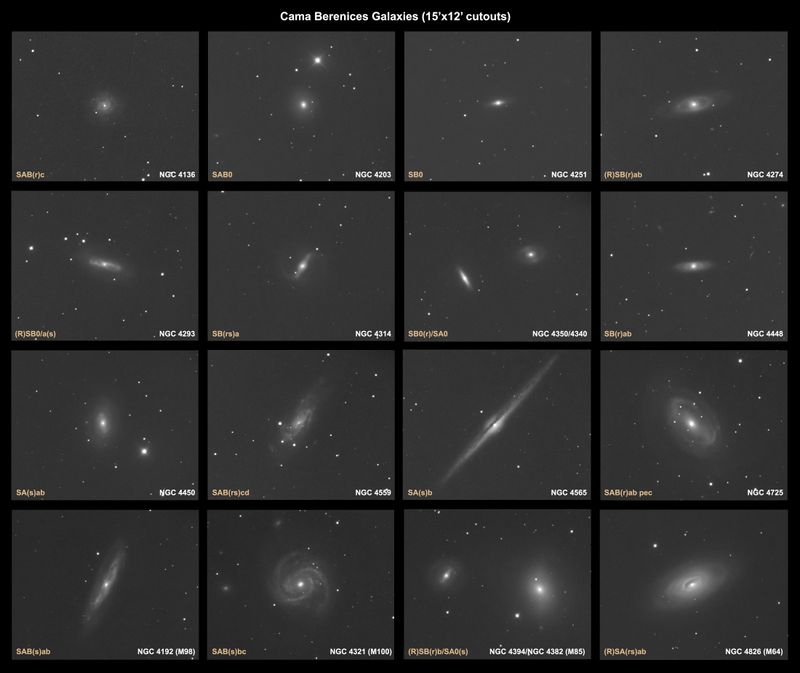 16 Galaxies In Coma Berenices