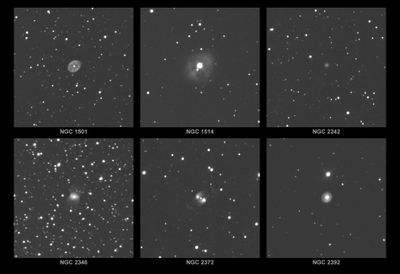 Winter Planetary Nebulae -- Feb 3, 2024