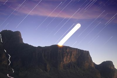 Superstition Mountains Moonrise With Antares -- December 28, 2024