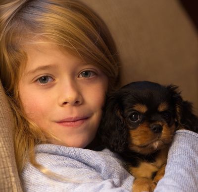 A Girl and her New Puppy