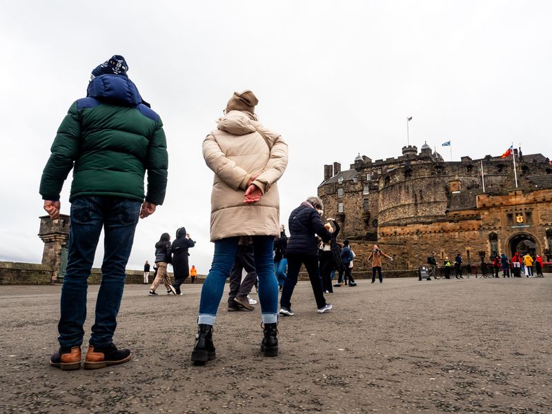 Approaching Edinburgh Castle