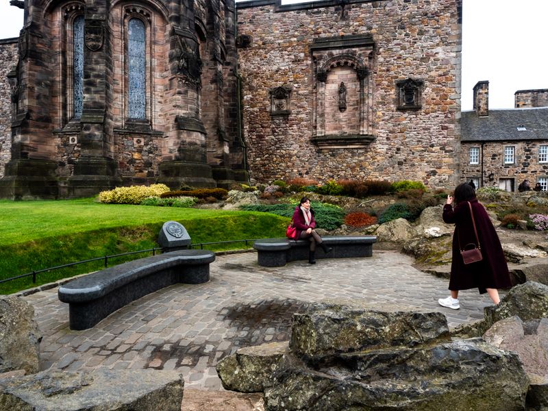 Portraits outside The War Memorial, Edinburgh Castle