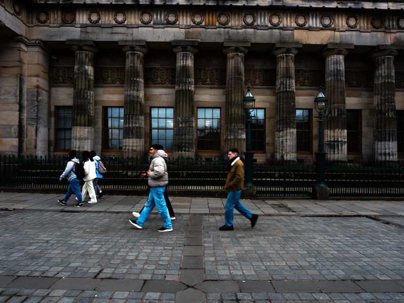 Outside the National Galleries, Scotland