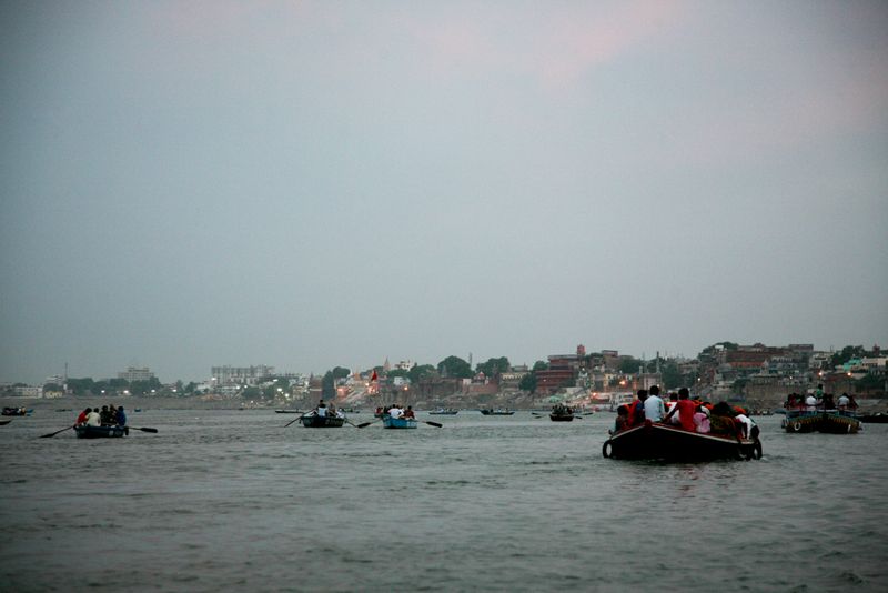 Dusk on the River Ganges, Varanasi, India
