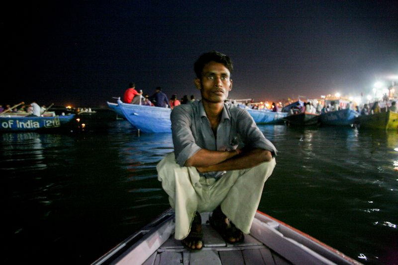 Watching Ganga Aarti, Varanasi, India