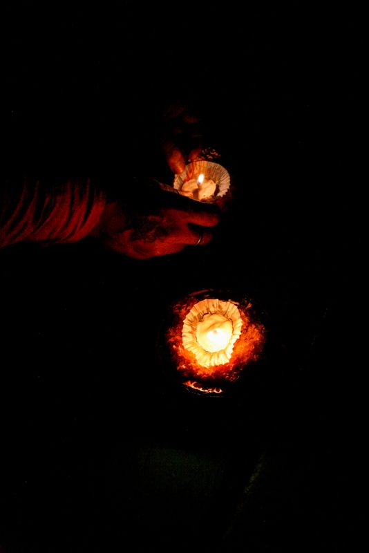Offerings to Maa Ganga, Goddess of the Ganges, Varanasi, India